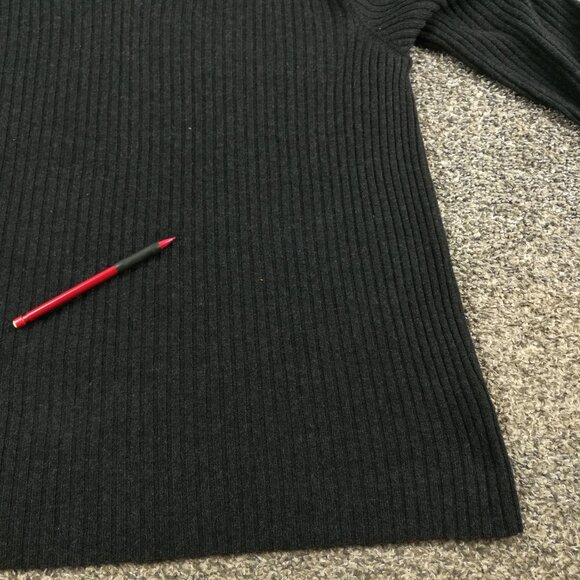 Ralph Lauren Purple Label Sweater Cashmere Ribbed V Neck Charcoal Gray Mens XL - Picture 6 of 11